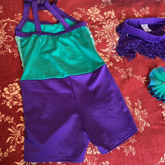 4 piece Weismann MC dance outfit💕little mermaid vibes💕 🧜🏼‍♀️ 💕 teal& purple - Picture 8 of 14